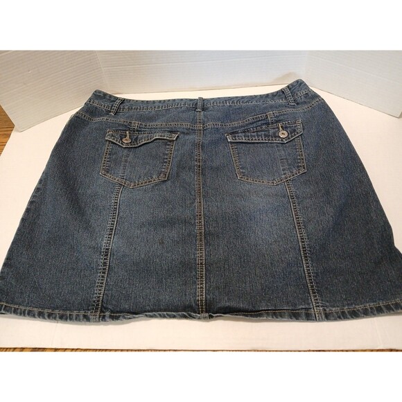 CJ & Banks Mini Denim Blue Jean Skirt Stretch Under Shorts Womens Plus 20 - Picture 11 of 16